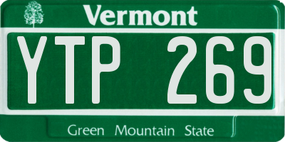 VT license plate YTP269