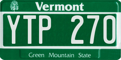 VT license plate YTP270