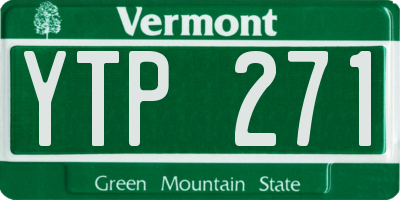 VT license plate YTP271