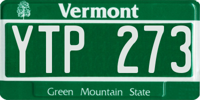 VT license plate YTP273