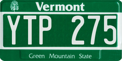 VT license plate YTP275