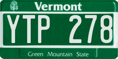 VT license plate YTP278