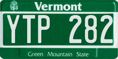 VT license plate YTP282