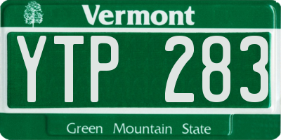 VT license plate YTP283