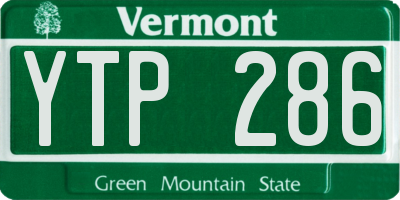 VT license plate YTP286