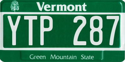 VT license plate YTP287