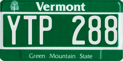 VT license plate YTP288