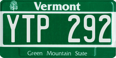 VT license plate YTP292