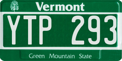 VT license plate YTP293