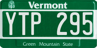 VT license plate YTP295