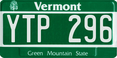 VT license plate YTP296