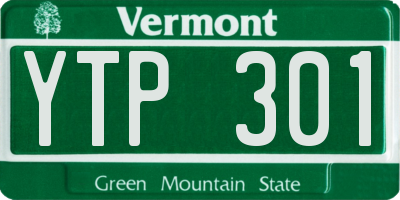 VT license plate YTP301