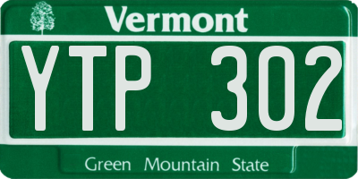 VT license plate YTP302