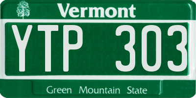 VT license plate YTP303