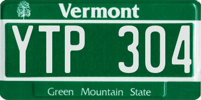 VT license plate YTP304