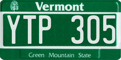 VT license plate YTP305