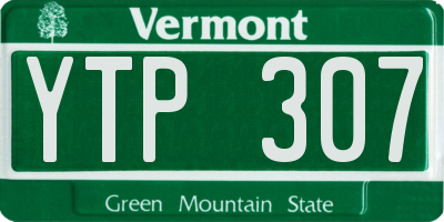 VT license plate YTP307