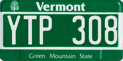 VT license plate YTP308