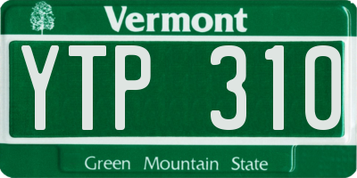 VT license plate YTP310