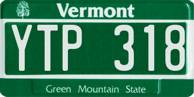 VT license plate YTP318