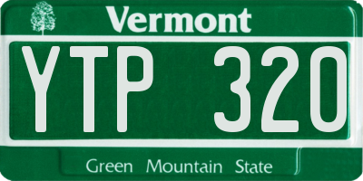 VT license plate YTP320