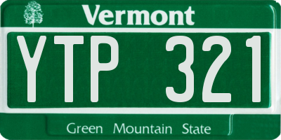 VT license plate YTP321