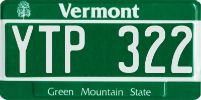 VT license plate YTP322