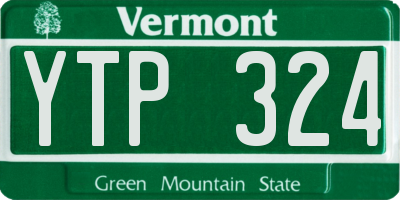 VT license plate YTP324