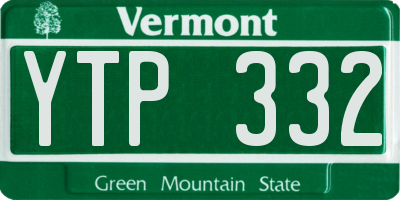 VT license plate YTP332