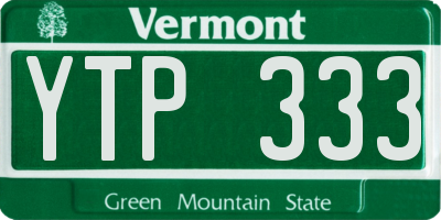 VT license plate YTP333
