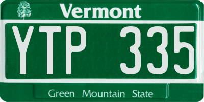 VT license plate YTP335