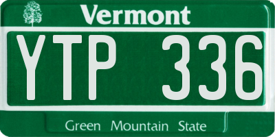 VT license plate YTP336