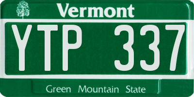 VT license plate YTP337