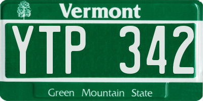 VT license plate YTP342