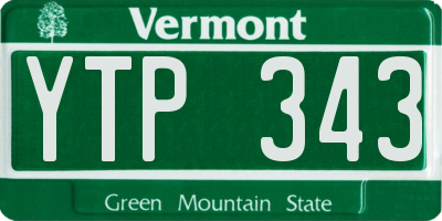 VT license plate YTP343