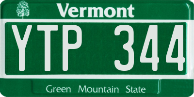 VT license plate YTP344