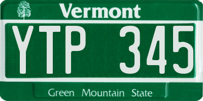 VT license plate YTP345