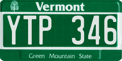 VT license plate YTP346