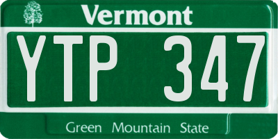 VT license plate YTP347