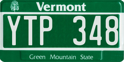 VT license plate YTP348