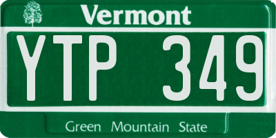 VT license plate YTP349