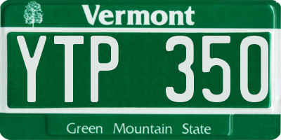 VT license plate YTP350