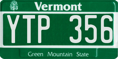 VT license plate YTP356