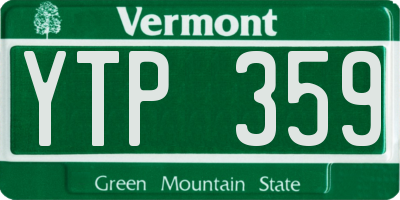 VT license plate YTP359