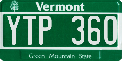 VT license plate YTP360