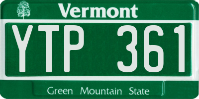 VT license plate YTP361