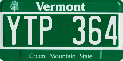 VT license plate YTP364