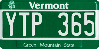 VT license plate YTP365