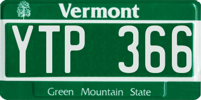VT license plate YTP366