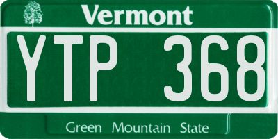 VT license plate YTP368